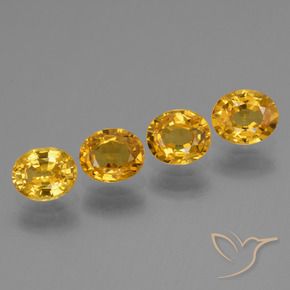 Pedras preciosas de Safira Laranja escuro-dourado natural de 2.78 ct, oval, VS