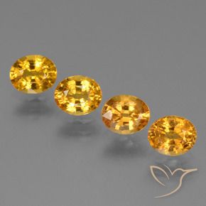 Pedras preciosas de Safira Laranja escuro-dourado natural de 2.91 ct, oval, VS
