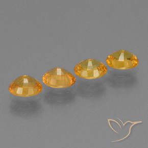 Pedras preciosas de Safira Laranja escuro-dourado natural de 2.91 ct, oval, VS