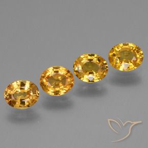 Pedras preciosas de Safira Laranja escuro-dourado natural de 2.80 ct, oval, VS