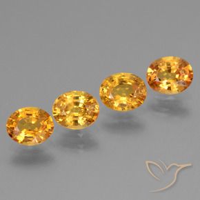 Pedras preciosas de Safira Laranja escuro-dourado natural de 2.82 ct, oval, VS