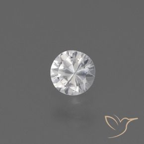 Safira Branco Natural 0.42ct, Redondo, VS