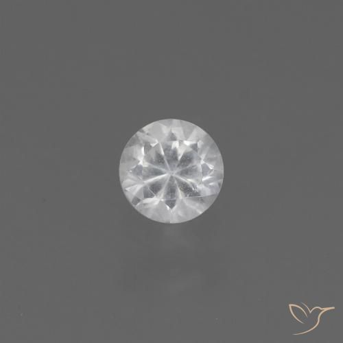 0.40ct Natural Branco Safira, Redondo, VS