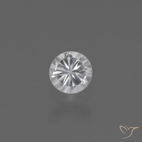 0.41ct Natural Branco Safira, Redondo, VS