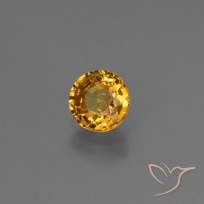 Safira Dourado Escuro Natural 0.84ct, Redondo, VVS-VS