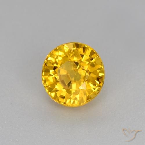 Safira Dourado Natural 0.73ct, Redondo, VS