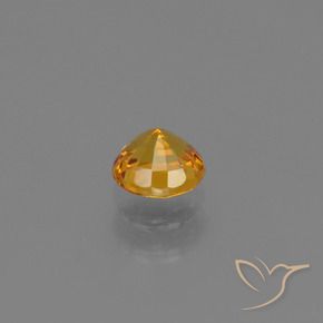 Safira Laranja escuro-dourado Natural 0.74ct, Redondo, VS