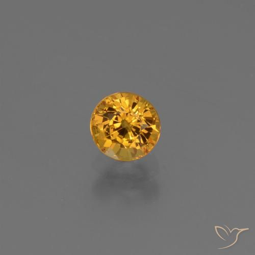 0.70ct Natural Laranja escuro-dourado Safira, Redondo, VS