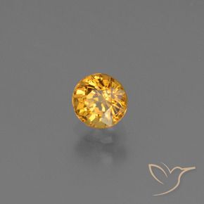 Safira Laranja escuro-dourado Natural 0.70ct, Redondo, VS