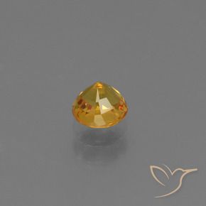 Safira Laranja escuro-dourado Natural 0.70ct, Redondo, VS
