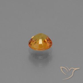 Safira Laranja escuro-dourado Natural 0.77ct, Redondo, VS