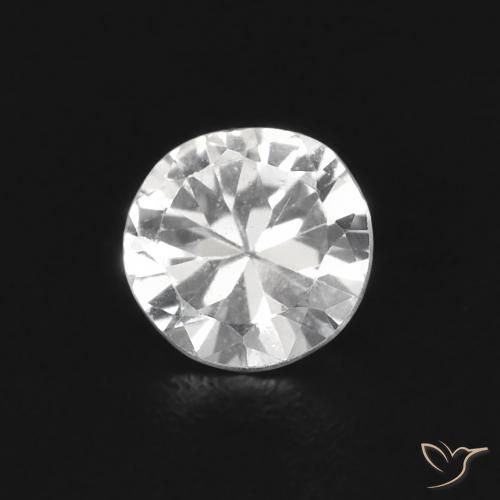 0.38ct Natural Branco Safira, Redondo, VS