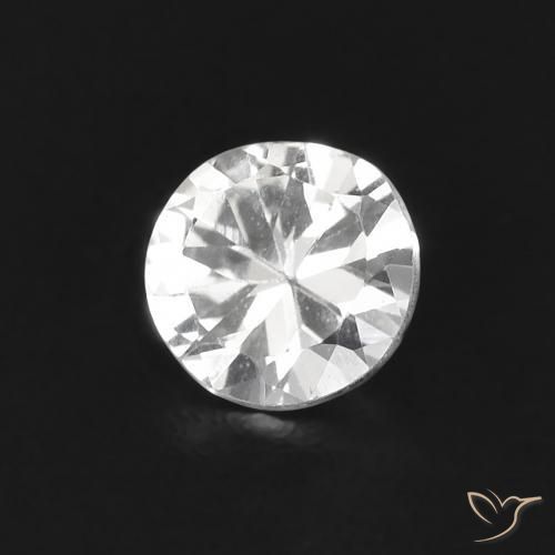 Safira Branco Natural 0.38ct, Redondo, VS