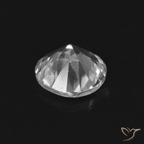Safira Branco Natural 0.38ct, Redondo, VS