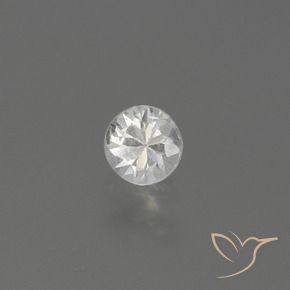 Safira Branco Natural 0.42ct, Redondo, VS
