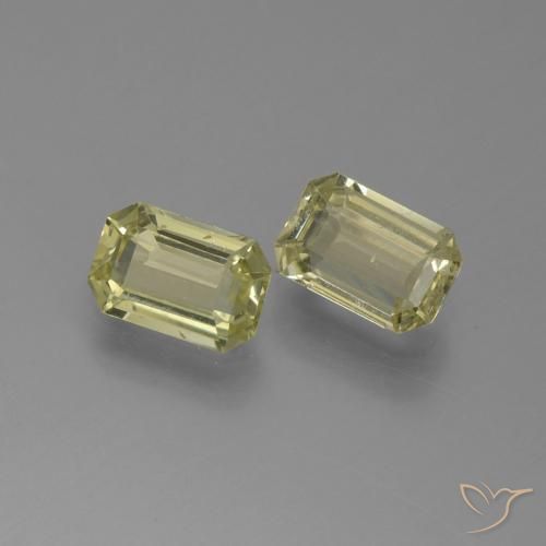 Pedras preciosas de Safira Amarelo claro natural de 1.23 ct, Corte Octógono / Esmeralda, VS