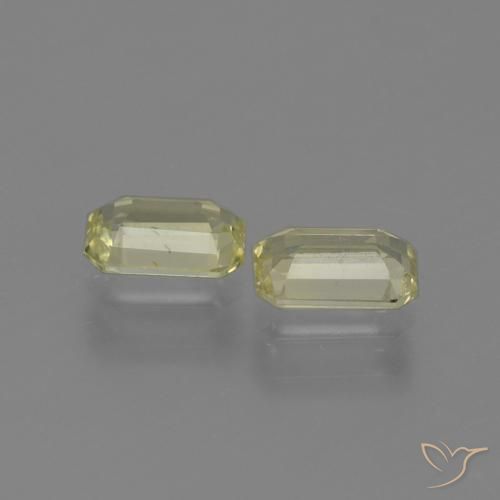 Pedras preciosas de Safira Amarelo claro natural de 1.23 ct, Corte Octógono / Esmeralda, VS