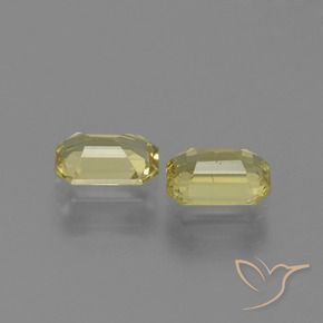 Pedras preciosas de Safira amarelo médio natural de 1.29 ct, Corte Octógono / Esmeralda, VS