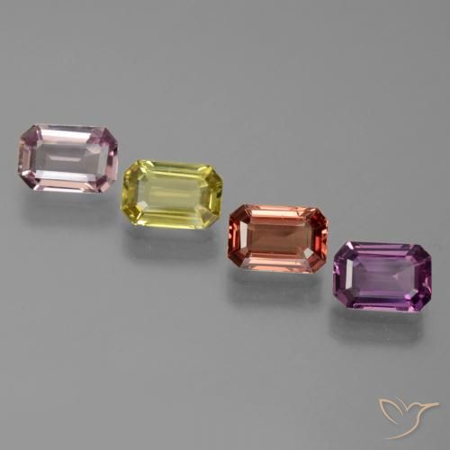 Pedras preciosas de Safira Multicolorido natural de 2.58 ct, Corte Octógono / Esmeralda, VVS-VS