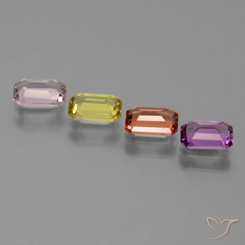 Pedras preciosas de Safira Multicolorido natural de 2.58 ct, Corte Octógono / Esmeralda, VVS-VS