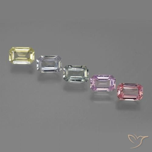 Pedras preciosas de Safira Multicolorido natural de 3.23 ct, Corte Octógono / Esmeralda, VVS-VS