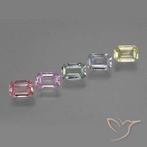 Pedras preciosas de Safira Multicolorido natural de 3.23 ct, Corte Octógono / Esmeralda, VVS-VS