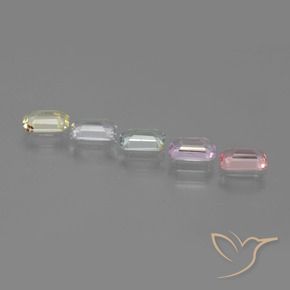 Pedras preciosas de Safira Multicolorido natural de 3.23 ct, Corte Octógono / Esmeralda, VVS-VS
