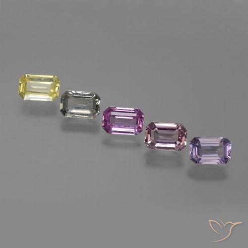 Pedras preciosas de Safira Multicolorido natural de 3.19 ct, Corte Octógono / Esmeralda, VVS-VS