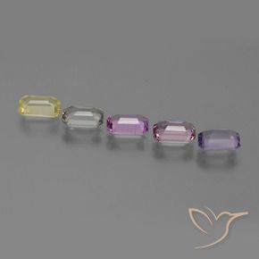 Pedras preciosas de Safira Multicolorido natural de 3.19 ct, Corte Octógono / Esmeralda, VVS-VS