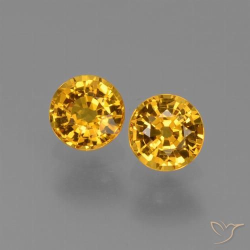 1.21ctw Natural Dourado médio Safira, Redondo, VVS