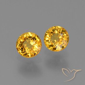 Pedras preciosas de Safira Dourado médio natural de 1.21 ct, Redondo, VVS