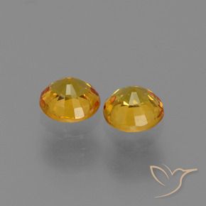 Pedras preciosas de Safira Dourado médio natural de 1.21 ct, Redondo, VVS