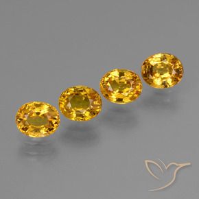 Pedras preciosas de Safira Laranja-Ouro natural de 3.19 ct, oval, VS