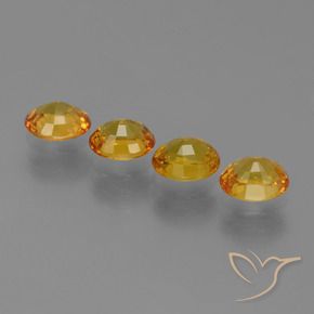 Pedras preciosas de Safira Laranja-Ouro natural de 3.19 ct, oval, VS