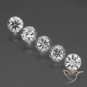 Pedras preciosas de Safira Branco claro natural de 1.78 ct, Redondo, VS