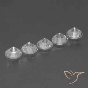 Pedras preciosas de Safira Branco claro natural de 1.78 ct, Redondo, VS
