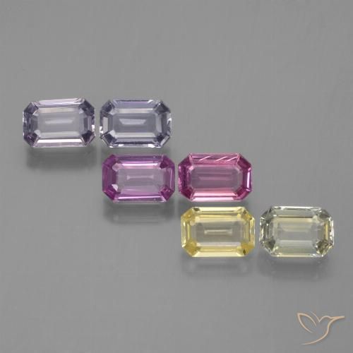 Pedras preciosas de Safira Multicolorido natural de 3.54 ct, Corte Octógono / Esmeralda, VVS-VS