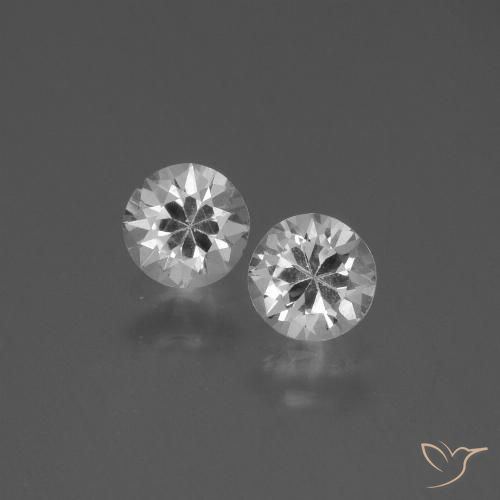 0.86ctw Natural Branco Safira, Redondo, VVS-VS