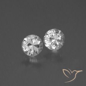 Pedras preciosas de Safira Branco natural de 0.76 ct, Redondo, VS