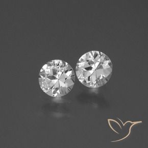 Pedras preciosas de Safira Branco natural de 0.84 ct, Redondo, VS