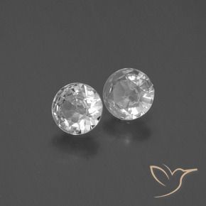 Pedras preciosas de Safira Branco claro natural de 0.69 ct, Redondo, VS
