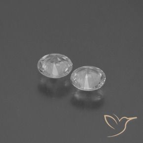 Pedras preciosas de Safira Branco claro natural de 0.69 ct, Redondo, VS
