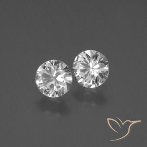 Pedras preciosas de Safira Branco claro natural de 0.77 ct, Redondo, VS