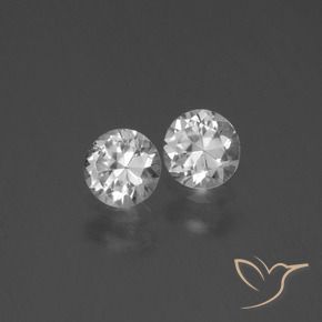 Pedras preciosas de Safira Branco claro natural de 0.80 ct, Redondo, VVS-VS