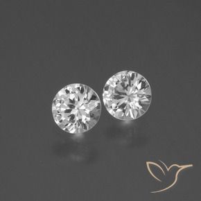 Pedras preciosas de Safira Branco claro natural de 0.81 ct, Redondo, VS