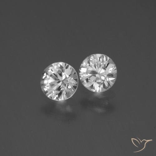 Pedras preciosas de Safira Branco claro natural de 0.79 ct, Redondo, VS