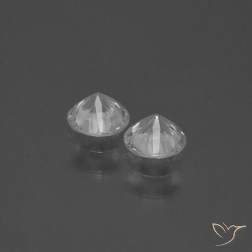 Pedras preciosas de Safira Branco claro natural de 0.79 ct, Redondo, VS