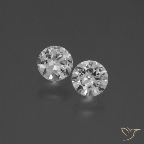 0.82ctw Natural Branco claro Safira, Redondo, VS