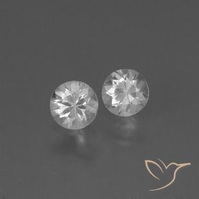 Pedras preciosas de Safira Branco claro natural de 0.82 ct, Redondo, VS