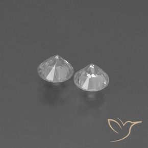 Pedras preciosas de Safira Branco claro natural de 0.82 ct, Redondo, VS